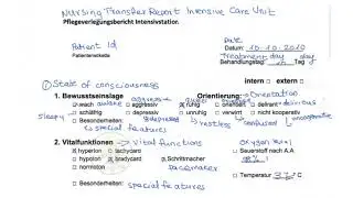 lntensivestation Pflegeverlegungsbericht (Deutsch /English/Malayalm) ICU Nursing transfer report