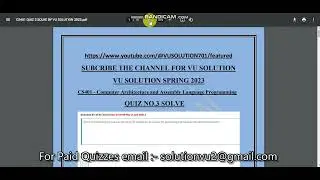 CS401 Quiz 3 SOLUTION 2023 || CS401 QUIZ 3 SOLUTION SPRING 2023