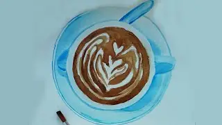 Чашка кави з пелюстками, малювання кавою | A cup of coffee with petals