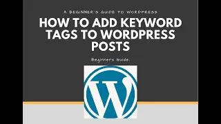 How to add Keyword Tags to WordPress Posts