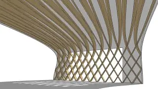 3d modeling the timber structure of the Austria Center Vienna using Sketchup