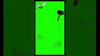 Breaking glass with a sledgehammer in the green screen 