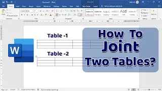 How to Join Two Tables in MS-Word?| Tables Problem Solve| MS-Word | Microsoft word 2019