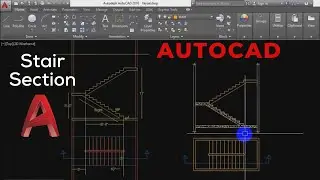 Stair Section in autocad tutorial | how to draw section in autocad bangla tutorial