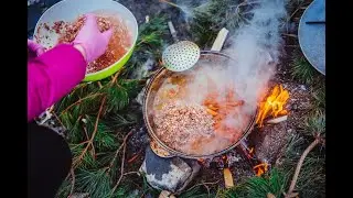 Готовим Плов в Казанке на костре + закупка продуктов [Полевая Кухня]