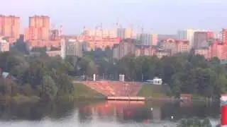 Долгопрудный,  вид с Водников. Золотой закат.