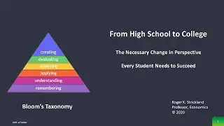 Blooms Taxonomy in College Level Study