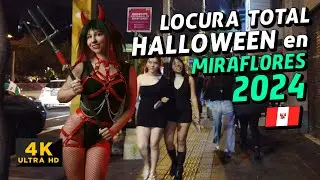 El Halloween MÁS ÉPICO en Miraflores 🎃| Increíbles Disfraces, LIMA PERU 4K