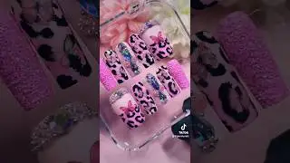 Cute pink animal print nails💖full tutorial on my YT🌸 #pressonnails #packanorderwithme #naildesign