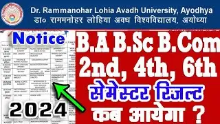 रिजल्ट कब आएगा ? B.A B.Sc B.Com 2nd 4th 6th Semester result kab ayega 2024 avadh University