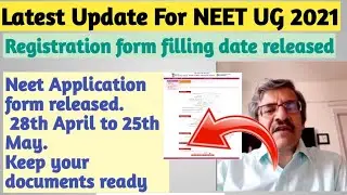 Latest Update for Neet 2021 Form filling date released