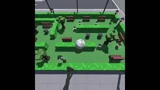 Second update of the progress of my new hypercasual Godot game - some park elements and streetlights