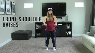Front Shoulder Raises with Resistance Bands