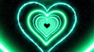 Green Heart Background 💚 10 HOUR | Neon Led Lights Heart Background Video Wallpaper Heart