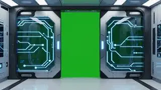 Space Door Opening Green Screen | Sci-fi Door Opening Green Screen