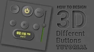 How to design 3d buttons | Different 3d buttons Design Tutorial
