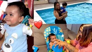 PRIMEIRO DIA DAS CRIANÇAS + PRIMEIRA VEZ NA PISCINA (ele gostou?) 😯❤️