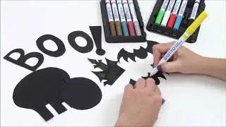רעיון ליצירה עם צבעי גי'אוטו (GIOTTO): שלט מפחיד להאלווין