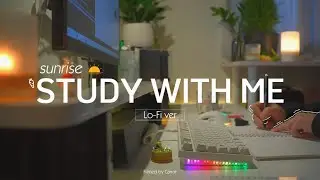 2-HOUR STUDY WITH ME | Relaxing Lo-Fi , Fire Crackling 🔥| Pomodoro 50/10 | sunrise🌅