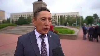 Абай Құнанбайұлының 177 жылдығына орай, Ұлы ақынның ескерткішіне гүл шоқтарын қою рәсімі