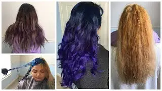 CABELLO AZUL Y MORADO / DECOLORACIÓN PARA CABELLO AZUL VIOLETA / OMBRÉ FANTASÍA / look degradado