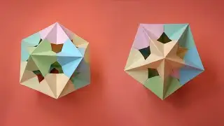 Оригами кусудама из звездочек | Origami Kusudama Icosahedron | Как сделать кусудаму звездочку