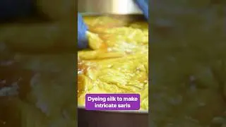 This is how silk is dyed to create intricate saris. 
