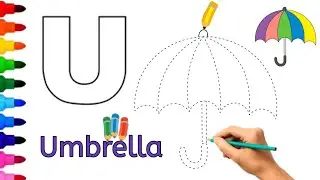 ☔Draw and color the letter U with the umbrella |  Challeng and teach children letters | Draw a color