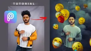 Picsart photo editing | Emoji balloon Photo Editing Tutorial | PicsArt background Change photo edit.