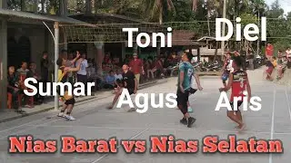 Ulu Susua - Nias Selatan vs Ononamolo Nias Barat di lapangan Onohazumba II Voli Nias 2024