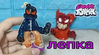 Friday Night Funcy лепка  персонажей игры,Whitty из пластилина