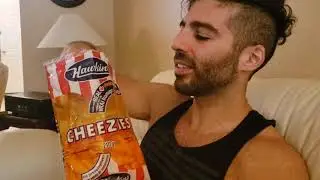Tasting Cheezies for the first time