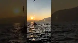 Como lake, Torno, Italy. Sunset