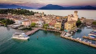 Sirmione / Thermal Baths / Medieval Rocca Scaligera Castle / Lake Garda - Northern Italy - 4K