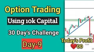 Day-9|| live option trading using 10k Capital for 30 day scalping challenge || wealth wizard ||