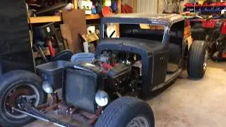 Rat Rod steering column mounting and steering linkage