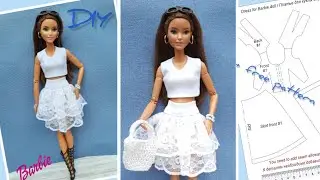 DIY top and skirt for Barbie 👚/ Топ и юбка для Барби