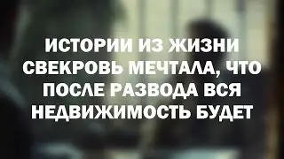 Истории из жизни Свекровь мечтала, что после развода вся недвижимость будет