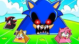 SONIC se CONVIERTE en la PIRÁMIDE mas GRANDE para COMERSE A SUS AMIGOS TAILS Y SHADOW en ROBLOX!