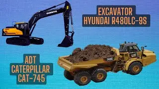 Excavator Hyundai R480LC-9S vs ADT CAT 745