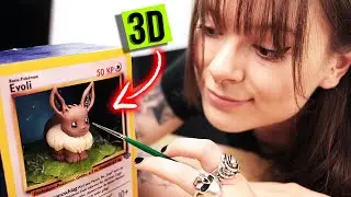 Pokémon Karte in 3D Diorama verwandelt! | Fimo Clay Modellier-Action