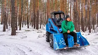 Первый выезд мини погрузчика своими руками)