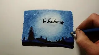 Рисуем Новогодний пейзаж