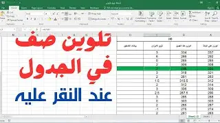 تلوين صف فى الجدول عند النقر عليه فى الاكسل