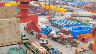 Cargo loading at Shanghai seaport|Shanghai,China| #shanghai #china #seaport