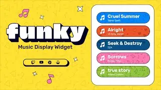 Funky Music Display Widget for Twitch & Youtube - All Music Platforms Supported