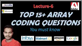 TOP ARRAY CODING QUESTIONS | YOU MUST KNOW | DSA | JAVA FULL COURSE | INTERVIEW PREPARATION | HINDI