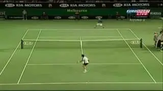 Roger Federer Moments -- No Look, Running Crosscourt Forehand Flicked Pass