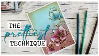 The Prettiest Technique!! Handmade Floral Card with Pencil Colouring and Distress Oxides 🌸