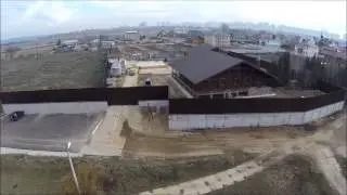 Дом-шале из клееного бруса. Квадрокоптер